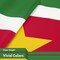 G128 3 Pack: Suriname Surinamese Flag | 3x5 Ft | LiteWeave Pro Series Printed 150D Polyester | Country Flag, Indoor/Outdoor, Vibrant Colors, Brass Grommets, Thicker and More Durable Than 100D 75D Poly